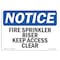 Signmission OSHA Notice Sign, 3.5" H, 5" W, Fire Sprinkler Riser Keep Access Clear Sign, Landscape, 10PK OS-NS-D-35-L-12681-10PK - alternate 1